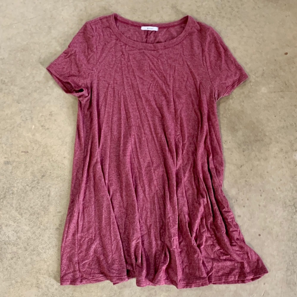 HEATHER RED TEE SHIRT DRESS